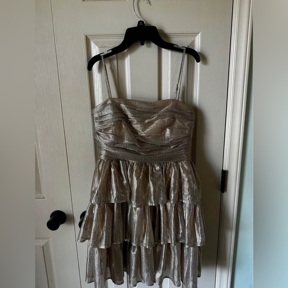 Elegant Gold Tiered Dress